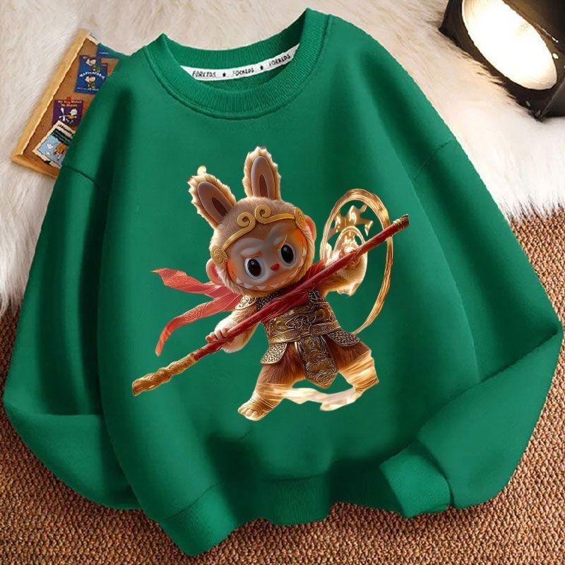 

Fashionable Round-neck Hoodies for Children, Long-sleeved Loose Hoodies for Boys and Girls Spring and Autumn 160
