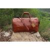 Full Grain Leather Duffle Bag: Brown Weekender Travel Holdall