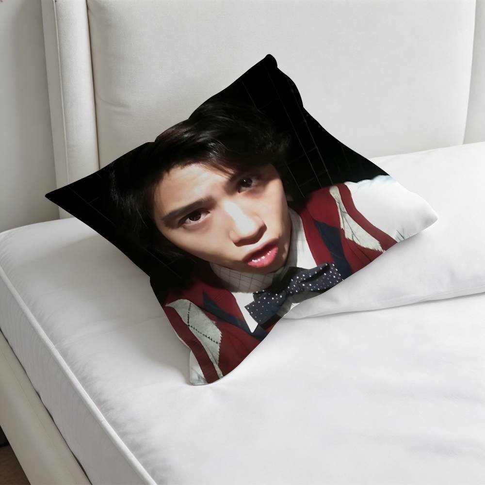Actor KKento Kaku Square Pillow Cover Decorative Throw Pillow Case for Sofa Couch Bed Home Car Living Room Decoration