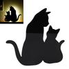 Cat Night Light LED Light Sensing Sound Activated Black Cat Silhouette Lamp for Living Room Hallway Kitchen Bedroom Wall Decor