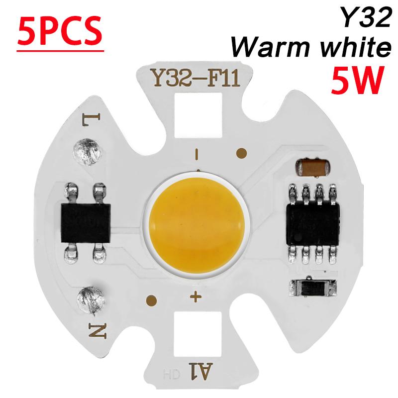 Y32 5pcs Chip COB LED Lamp LED Lamp Bulb 220V IP65 Input Smart IC For DIY LED Flood Light Spotlight Real Power 3W 5W 7W 10W 12W