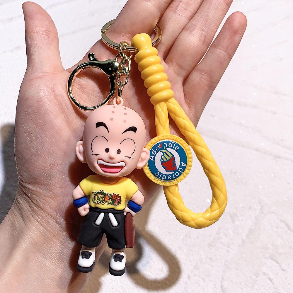 Anime Keychain PVC Cartoon Cartoon Figure Trunks Son Goku Piccolo Buu Vegeta Figures Key Chain Keyring Bag Decor