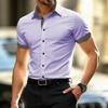 Camicia alla moda a maniche corte da uomo con pois a tinta unita Comoda stile hawaiano Casual Abbigliamento da uomo per l'estate