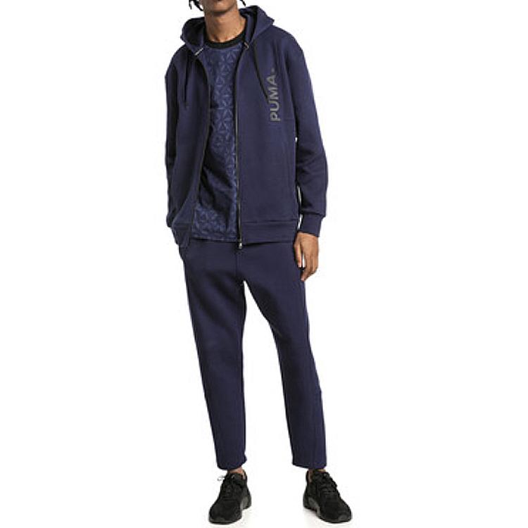 Puma Vertical Logo Hooded Jacket Men Jackets Blue 578000-06