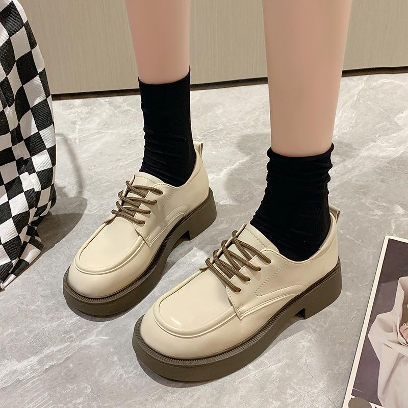 Summer platform shoes, autumn new retro round head low-top single shoes women's factory