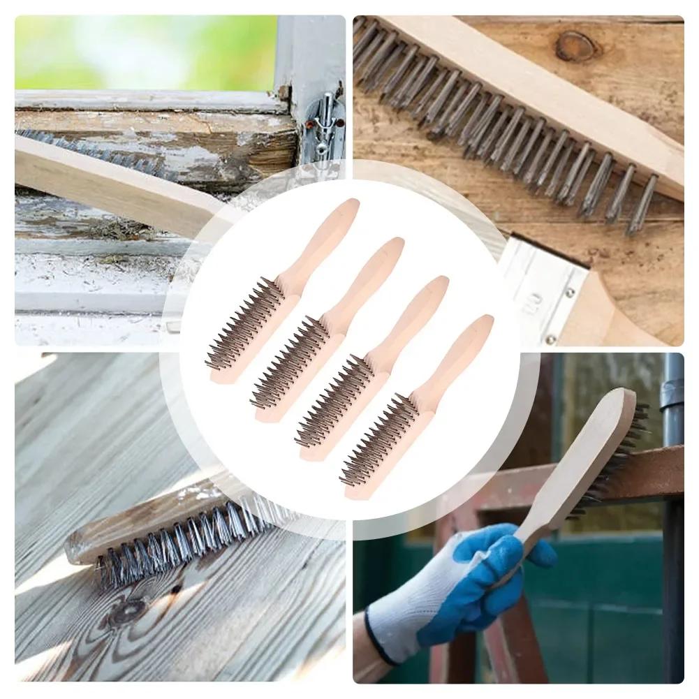 Carbon Steel Wire Brush Heavy Duty Wire Brush For Home Use Comfortable To Use Non-Slip Grip For Cleaning Grills