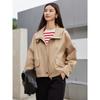 JUZUI Women's Autumn Hooded Casual Windbreaker JWEQ41301