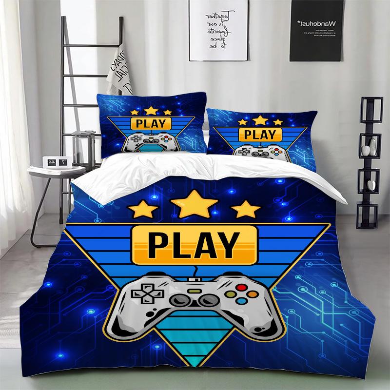 Gamer Duvet Cover For Kids,Twin Size,Teens Gaming Bedding Set For Boys And Girls,Video Games Comforter Cover,Gamepad Quilt Cover