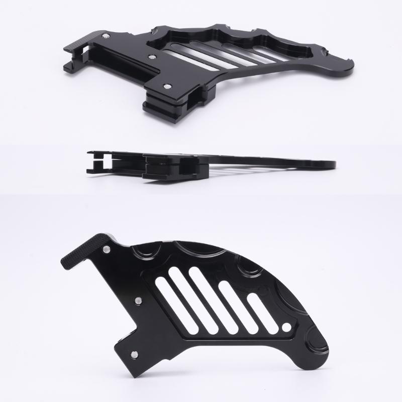 Slotted Motorcycle Rear Brake Disc Guard with Multiple Mounting Openings, Aluminum Body and Smooth Anodized Finish For MC125 MC250 MC250F MC350F