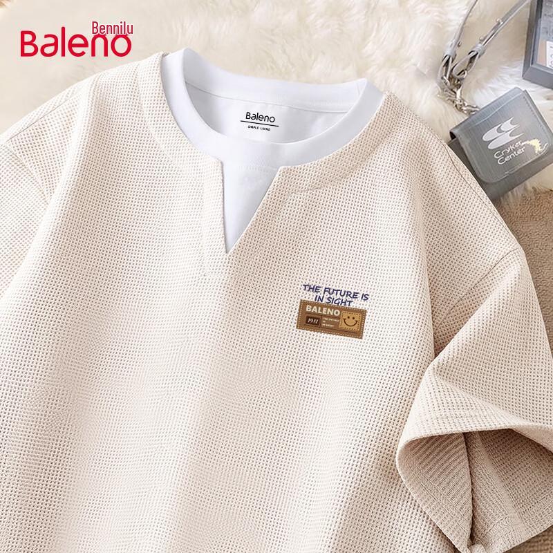 Baleno Men s Waffle Faux Two-Piece Short Sleeve T-Shirt M