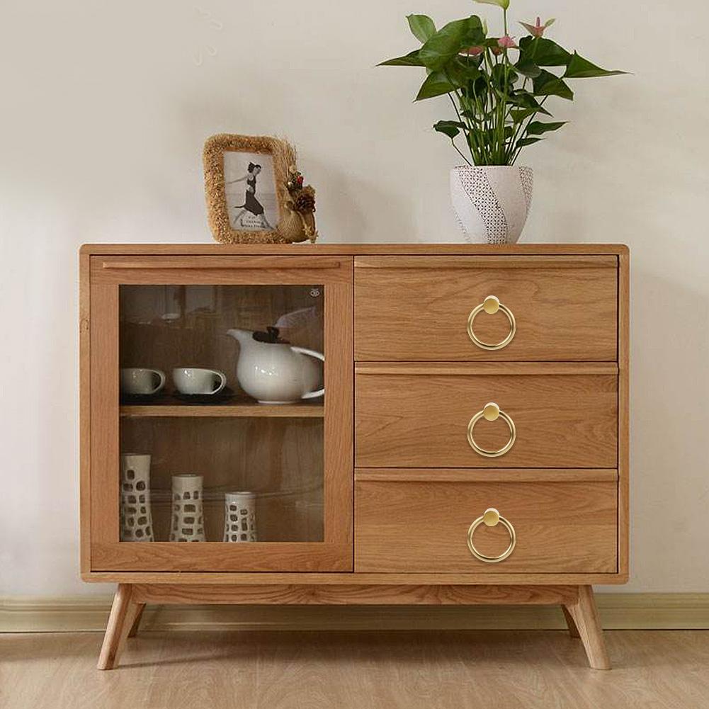 2pcs Vintage Brass Jewelry Box Handle Ring Furniture Kitchen Cabinet Wardrobe Door Pull Knob