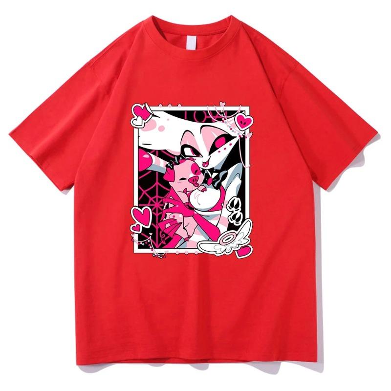 High Quality Cotton Tees Shirts Angel Dust and Fat Nugget T-Shirt New Fashion Men Aesthetic Funny Kawaii T-Shirts Unisex Cartoo