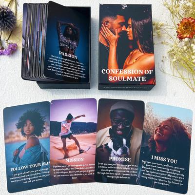 GZXINKE Confissões de Alma Gêmea Oráculo Afro-Americano Amor Negro Cartas de Oráculo de Alma Gêmea Gêmea Kármico Relacionamentos Românticos, Baralho, Chama, Situação,