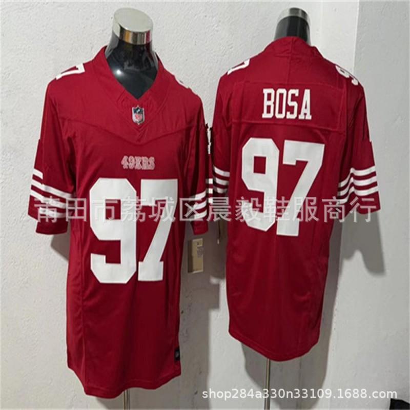 Camiseta Replica de Hombre NFL San Francisco 49ers George Kittle 85 Deebo Samuel 19 Nick Bosa 97 Mezcla de Algodón Uniforme de Fútbol