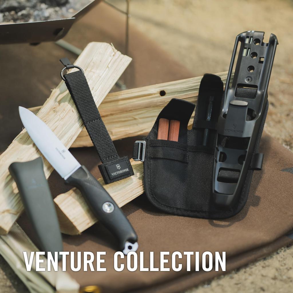 Victorinox Venture Pro Schwarz Schweizer Taschenmesser Multifunktionsmesser Outdoor Camping Scheidenmesser Vollerl-Konstruktion mit Trageschlaufe Kugelschreiber