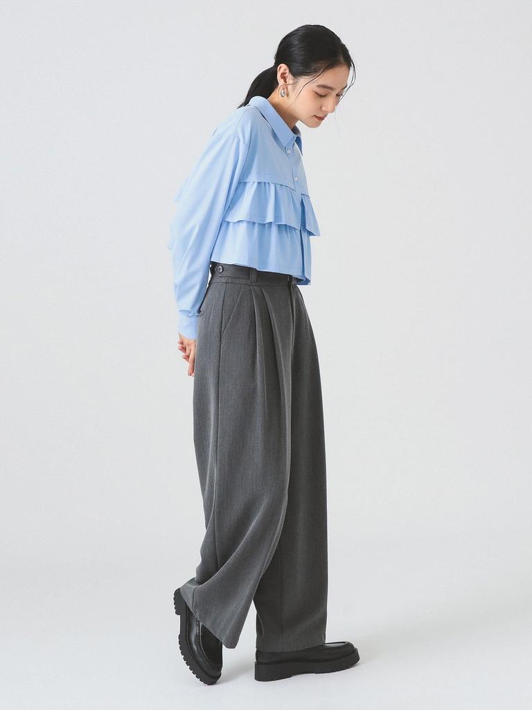 Ray Beams Damen Stufen-Cropped-Shirt, Größe L/S, Einheitsgröße, Blau