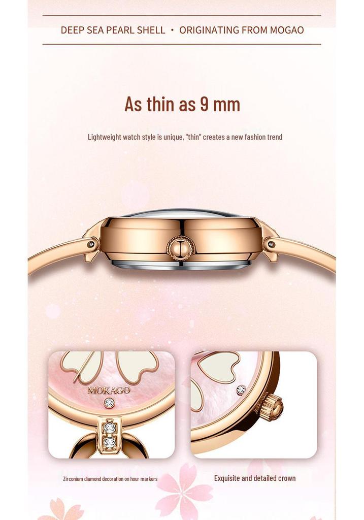 MOKAGO Rhinestone Inlaid Women's Luxury Bracelet Watch