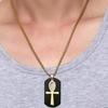Dog Tag Pendant Necklace Ancient Egypt Egyptian Symbol Ankh Eternal Life Cross Key Life Amulet Talisman Protect Health Jewelry Charming Accessories