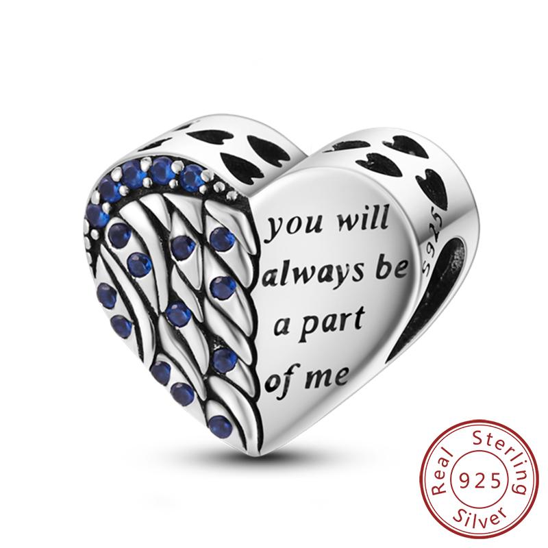 New Copper Charm Beads Family Sister Love Heart Beads Fit Original Bracelets Diy Pendant Woman Jewelry Gift