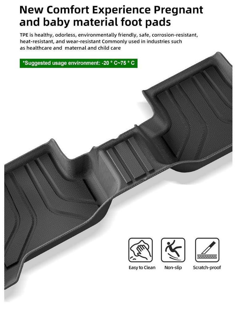 Eco-Friendly TPE Floor Mats & Trunk Mat for 21 Models of Volkswagen Tiguan Hybrid - Dirt-Resistant