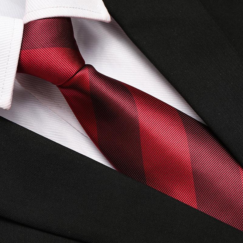 Men'S Formal Wedding Business Tie 8Cm Groom Wedding Banquet Burgundy Tie Hand Zipper Men And Women