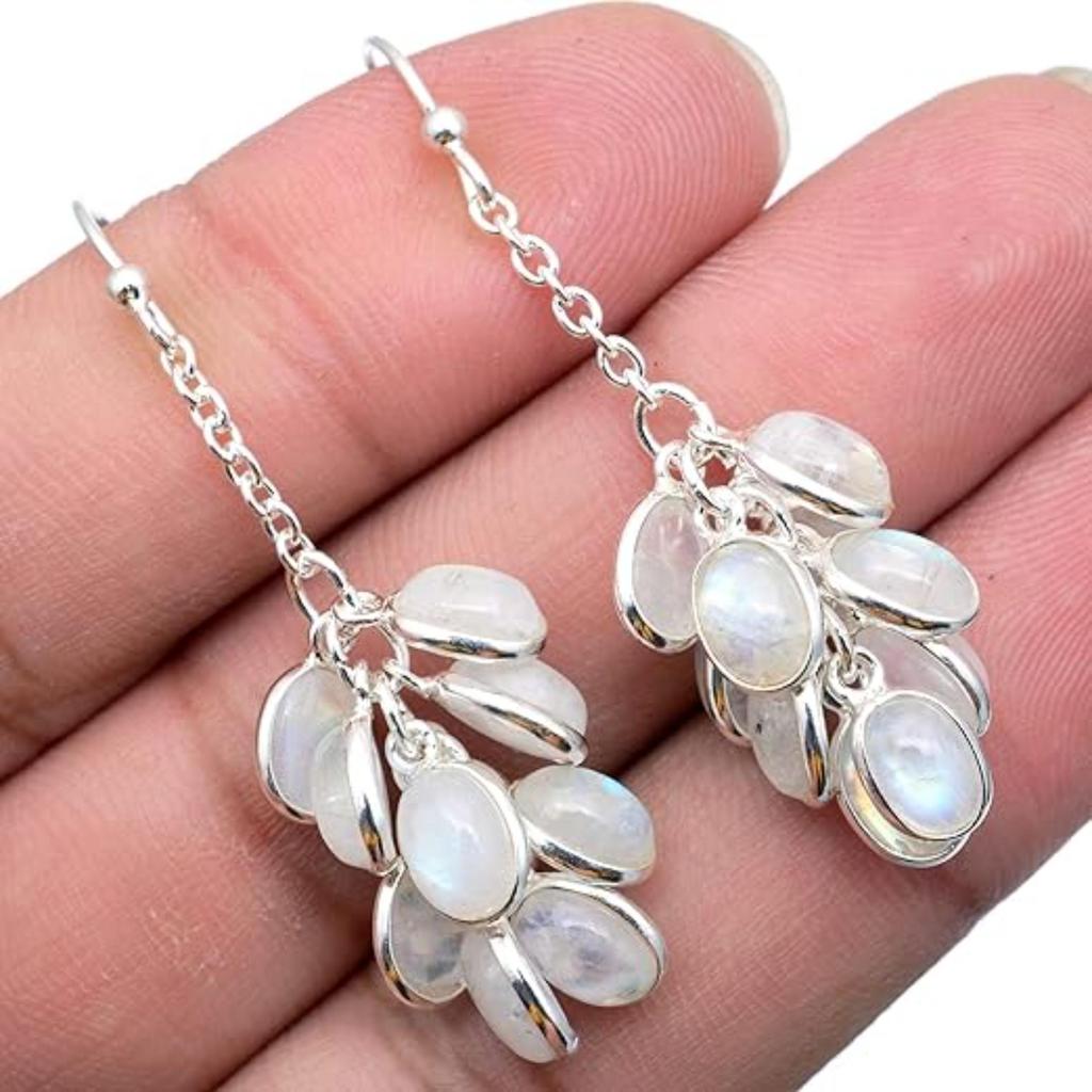 Moonstone Gemstone Earring, 925 Sterling Silver, Handmade Earring, Designer Earring, Birthstone Earring, Anniversary Gift