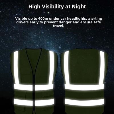 With Pocket Reflective Vest High Visibility Construction Clothes  Disaster Relief Personnel