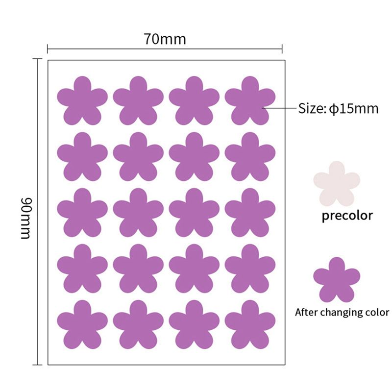 Good-PET Uv Stickers For Sunscreen, 15Mm Flower Shaped Sunblock Patches Stickers For UV Protection Purple (120Pcs)