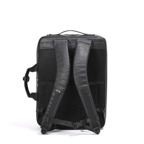 Bermas DULITE FLEX 3-Way Business Backpack, 6cm Expandable, Saffiano Pattern, Black, 60648, One Size