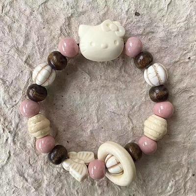 Brățară cu Mărgele din Ceramică Versatilă Brățări Kt Pisică Pentru Femei Fete Brățară Dulce Trendy Accesorii Bijuterii Cadouri