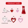 36Pieces Glittering Sequins Heart Pendant Love Heart Ornament For Valentines Day Wedding Bridal Showers Engagement Party