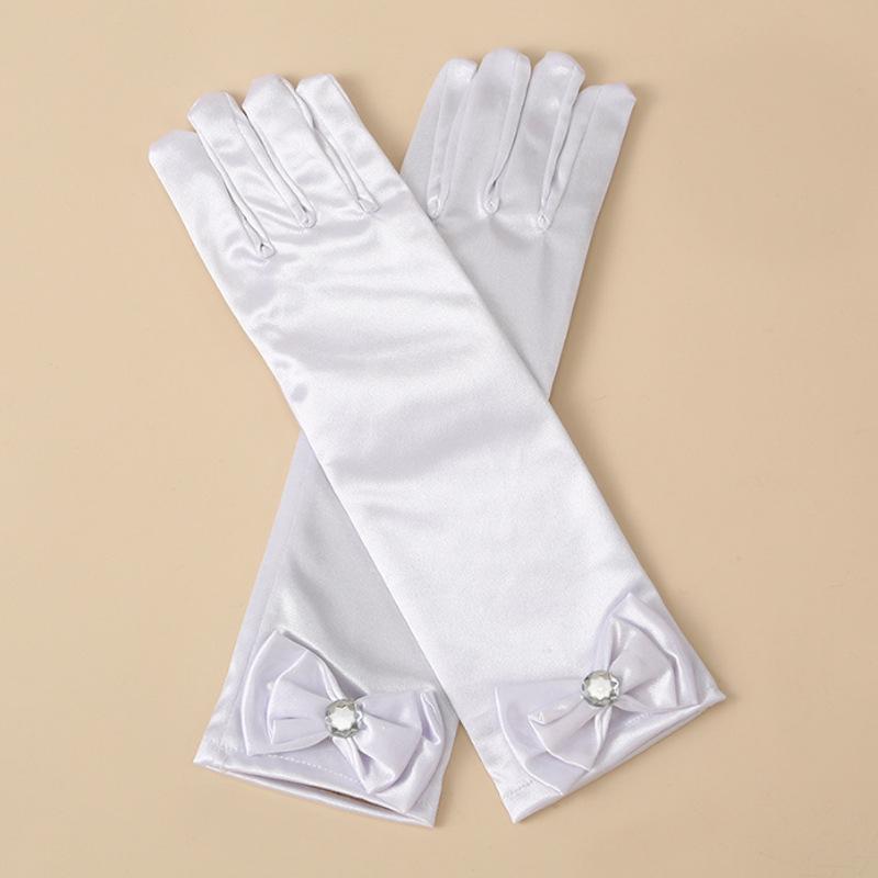 

Meier Hot selling layered bow ice performance princess dress with accessories and gloves About 29cm long белый