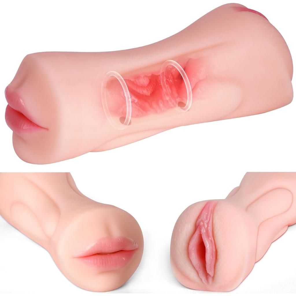 Männlicher Masturbator, Blowjob-Stimulationsspielzeug, realistischer Mund und enge Vagina, Oralsex-Spielzeug für Erwachsene, Deep Throat-Masturbator für Männer