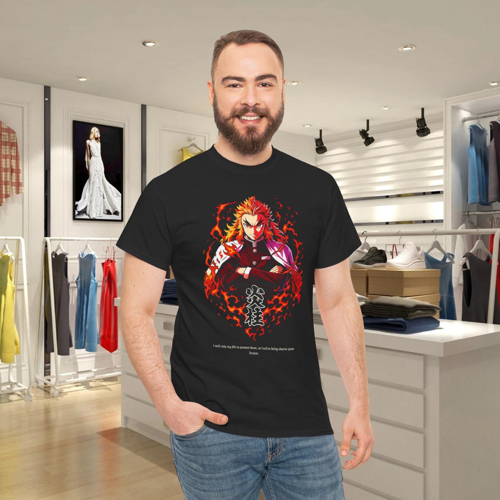 

Flame Warrior Anime Fire Pillar Graphic Tee Bold Fiery Spirit T-Shirt 4XL