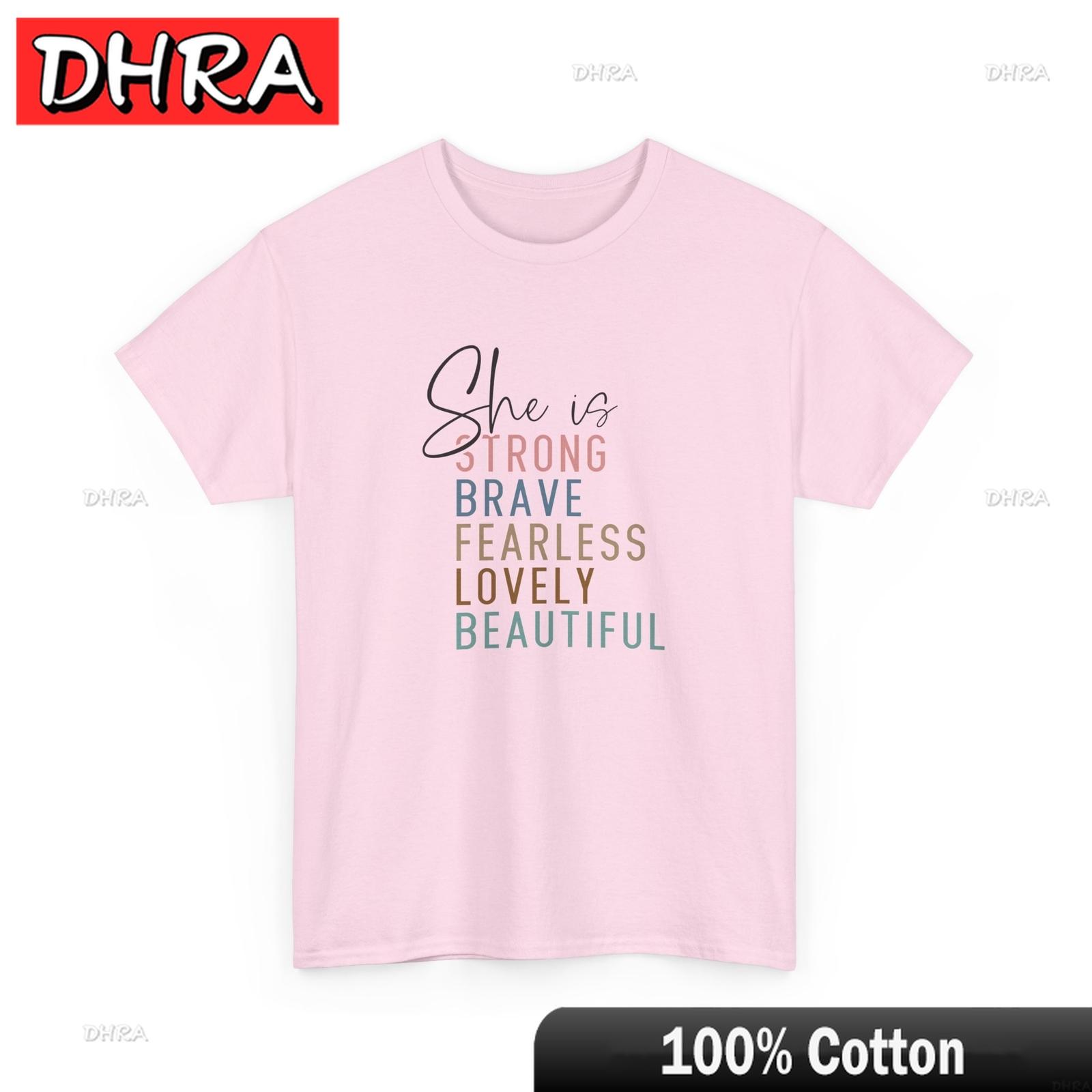 She Is Strong Brave Fearless TShirt Funny Motherhood Tee Mom Gift Fashion Bold Cute Chic Tshirts Comfy Aesthetic Simple Tee S