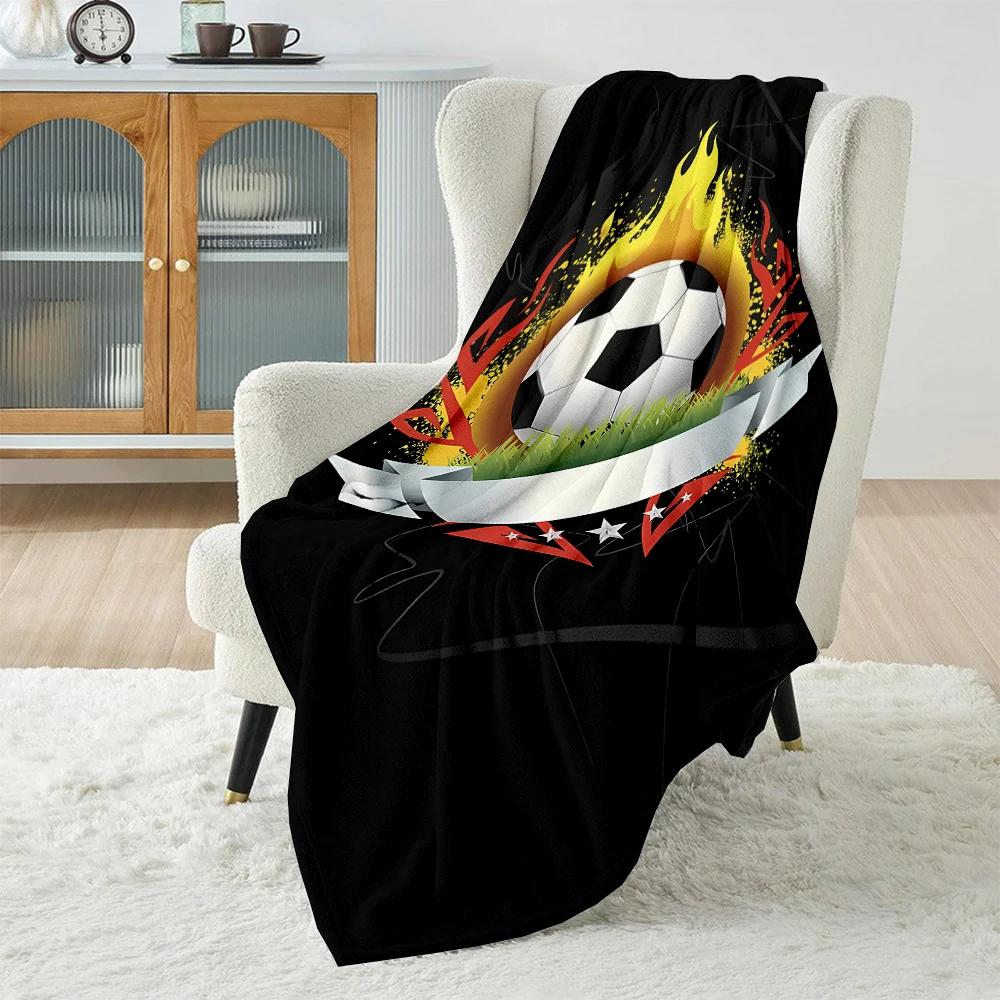 Football Theme Blanket, Soft Throw Blanket for Home Bedroom Bed Sofa Picnic Travel Office Rest Cover Blanket Kids Birthday Gift