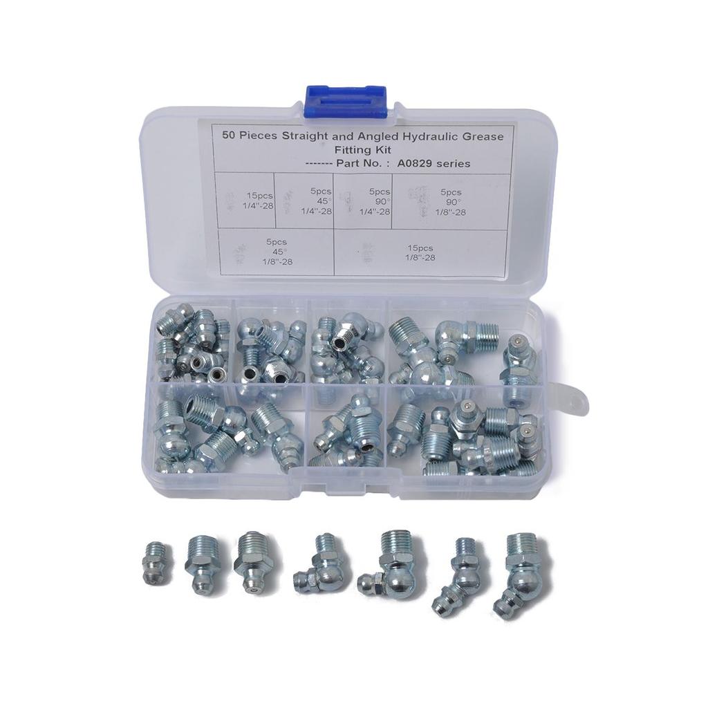 Zerk Six Specifications Set 1/4" 1/8" Fuel Injector Vehicle Nozzle Hydraulic Grease Fitting