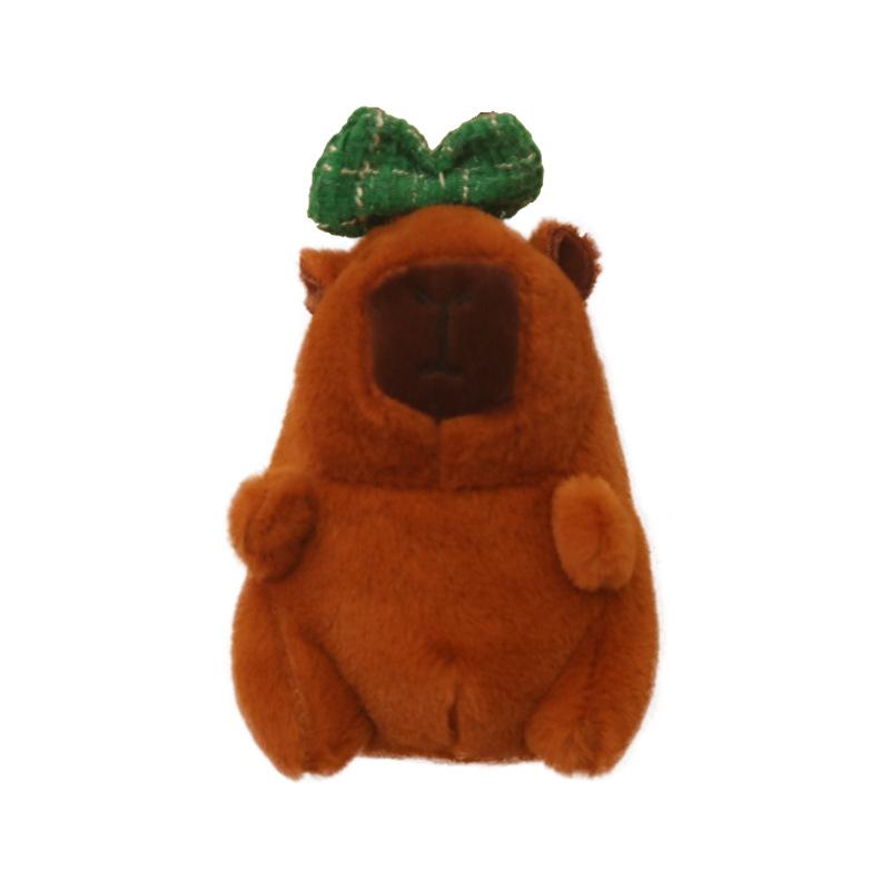 

Милая кукла капибара, пеньковая шапочка, плюшевая игрушка капибара, кукла, брелок, подвеска для школьного рюкзака, кукла для автомата-хватайки 4 inch