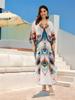 EDOLYNSA Boemia șic imprimat caftan liber 2024 rochie lungă de vară pentru femei îmbrăcăminte de plajă costum de baie acoperire pentru vacanță halat casual Q1638