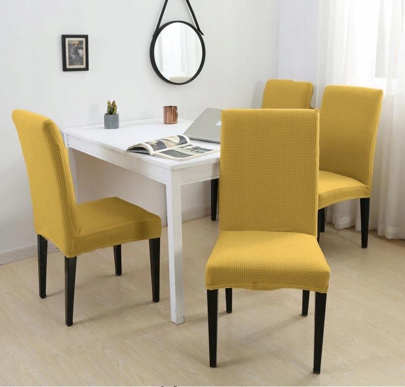 Mustard Chair Cover Honey Jacquard