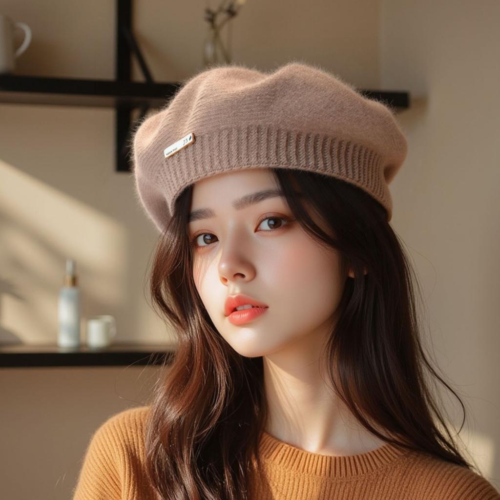 Pile Hat Winter Beret Pullover Knitted Hat