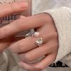 Versatile Adjustable Open Oval Ring - Trendy Irregular Bean Design for Women's Index Finger.