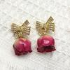 Forest Fairy Natural Rose Real Flower Long Dried Flower Tassel Earrings