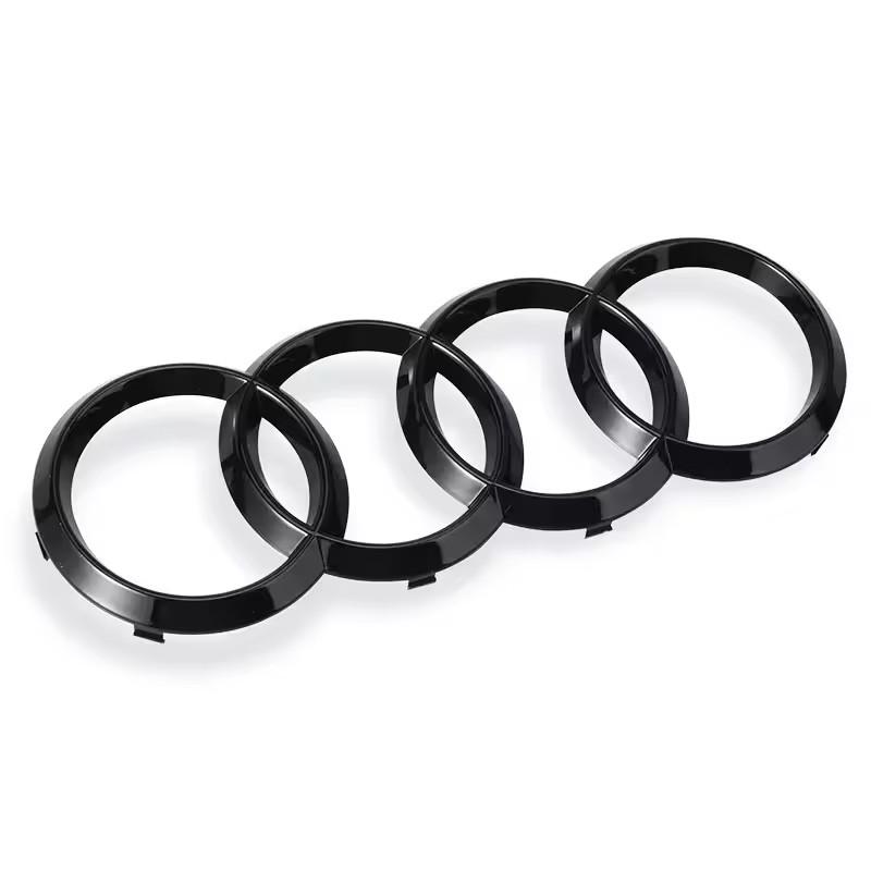 ABS Black Hood Front Bonnet Grill Rear Trunk Emblem Logo Badge Sticker Decal 4 Ring LogoFor F2 A3 A4 A5 A6 A7 Q2 Q3 Q5 Q8 TT