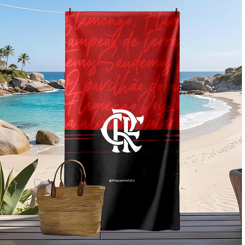 Flamengo Aufdruck Strandtuch Schnelltrocknend Weiches Handtuch Tragbar Große Rechteckige Stranddecke für Reisen Schwimmbad