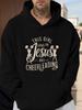 1pc Unisex Polyester Casual Hoodie with "This Girl Runs On Jesus and Cheerleading" Print