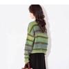 Women's Gradient Striped Patchwork Fuzzy Knit Pullover Sweater, 2025 Design