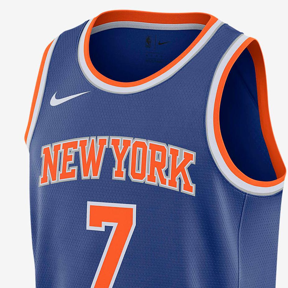 Nike NBA Knicks Sleeveless Basketball Jersey, Fan Edition, No. 7 Anthony Men Tops Blue 864495-497