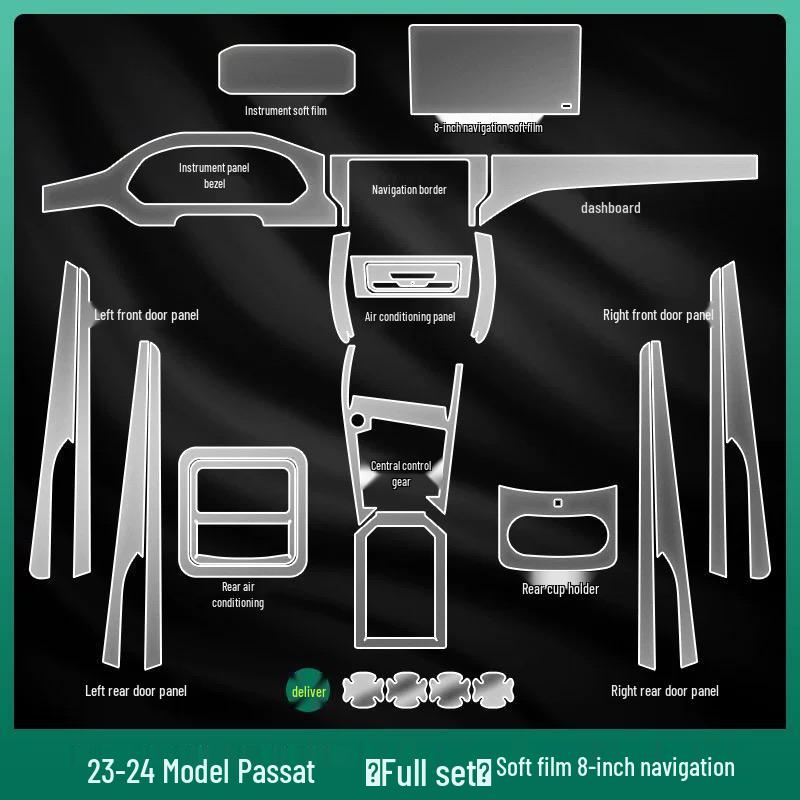 Volkswagen Passat PRO Interior Protective Film for 25 Models: Central Control, Navigation, Gear Shift, Car Decoration