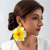 Sweet Fabric Flower Earrings Colorful Beach Drop Earrings Beautiful Floral Pendant Earrings  Women
